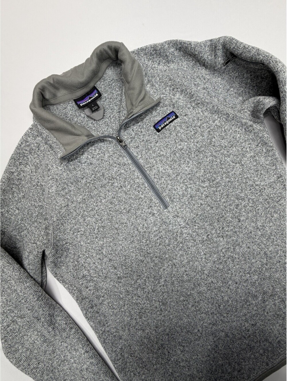 Patagonia Better Sweater 1/4 Zip Pullover Outdoor Gray Sweatshirt Women size L